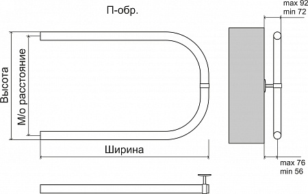 Эконом П-обр AISI 32х2 500х500 Полотенцесушитель  TERMINUS Чебоксары - фото 3