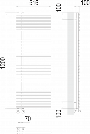 Астра П24 70х1200 Полотенцесушитель  TERMINUS Чебоксары - фото 3