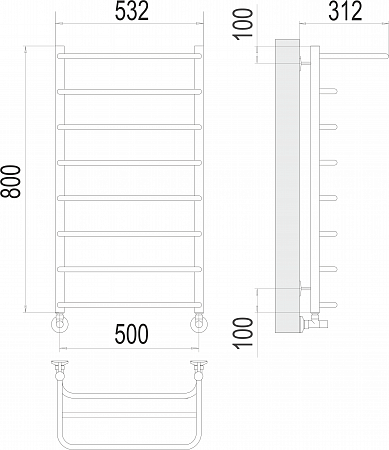 Полка П8 500х800  Полотенцесушитель  TERMINUS Чебоксары - фото 3