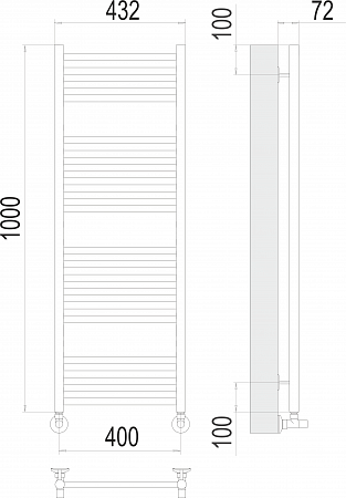 Аврора П20 400х1000 Полотенцесушитель  TERMINUS Чебоксары - фото 3