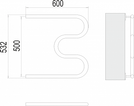 М-обр AISI 32х2 500х600 Полотенцесушитель  TERMINUS Чебоксары - фото 3