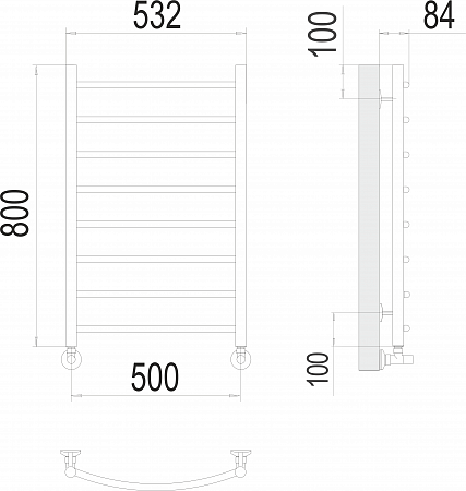 Классик П8 500х800 Полотенцесушитель  TERMINUS Чебоксары - фото 3