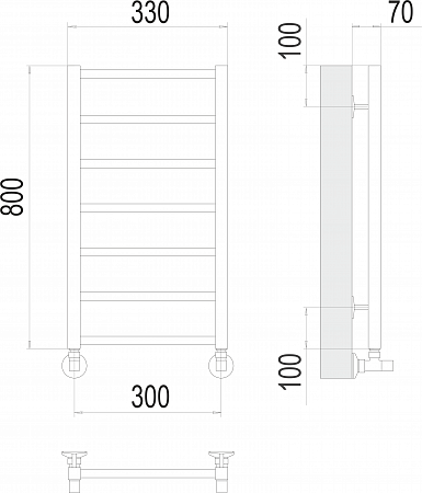 Контур П7 300х800 Полотенцесушитель  TERMINUS Чебоксары - фото 3