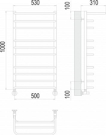 Арктур П10 500х1000 Полотенцесушитель  TERMINUS Чебоксары - фото 3