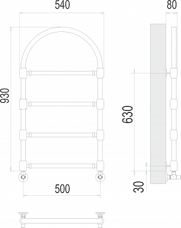 Версаль П4 500*930  Полотенцесушитель  TERMINUS Чебоксары - фото 3