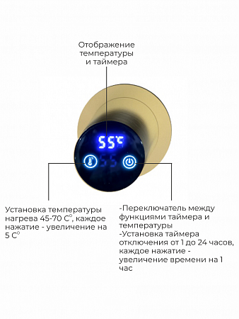 Аккорд П5 500х800 электро Полотенцесушитель TERMINUS Брашированное золото Чебоксары - фото 4