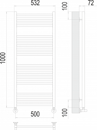 Аврора П20 500х1000 Полотенцесушитель  TERMINUS Чебоксары - фото 3