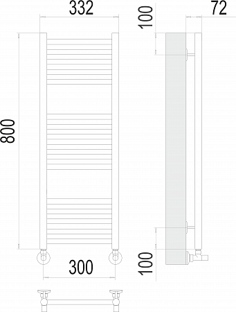 Аврора П16 300х800 Полотенцесушитель  TERMINUS Чебоксары - фото 3