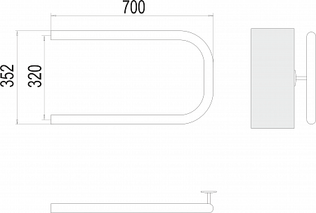 П-обр AISI 32х2 320х700 Полотенцесушитель  TERMINUS Чебоксары - фото 3