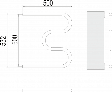 М-обр AISI 32х2 500х500 Полотенцесушитель  TERMINUS Чебоксары - фото 3