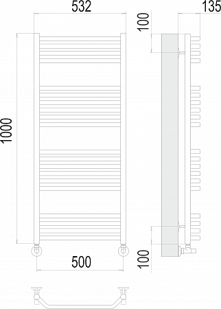 Виктория П20 500х1000 Полотенцесушитель  TERMINUS Чебоксары - фото 3