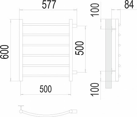 Классик П6 500х600 бп500 Полотенцесушитель  TERMINUS Чебоксары - фото 3