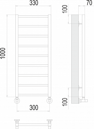 Контур П9 300х1000 Полотенцесушитель  TERMINUS Чебоксары - фото 3