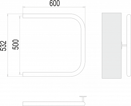П-обр AISI 32х2 500х600 Полотенцесушитель  TERMINUS Чебоксары - фото 3