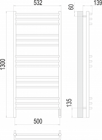 Прато П15 500х1300 электро (sensor quick touch) Полотенцесушитель  TERMINUS Чебоксары - фото 3