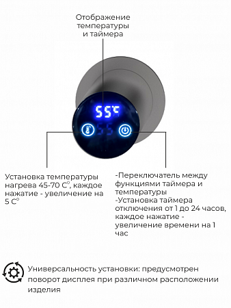Рондо П2 350х760 электро Полотенцесушитель TERMINUS Оружейная сталь Чебоксары - фото 5