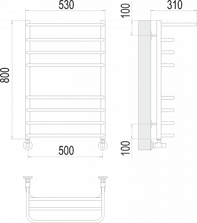 Арктур П8 500х800 Полотенцесушитель  TERMINUS Чебоксары - фото 3