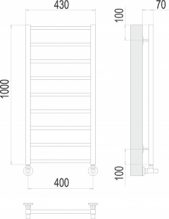 Контур П9 400х1000 Полотенцесушитель  TERMINUS Чебоксары - фото 3