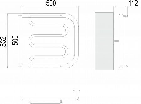 Фокстрот БШ 500х500 Полотенцесушитель  TERMINUS Чебоксары - фото 3